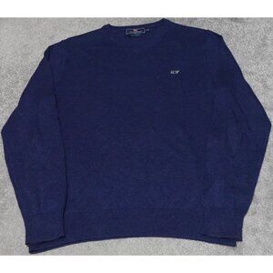 Vineyard Vines Crewneck Sweater Men's Medium Blue Cashmere Long Sleeve Pullover